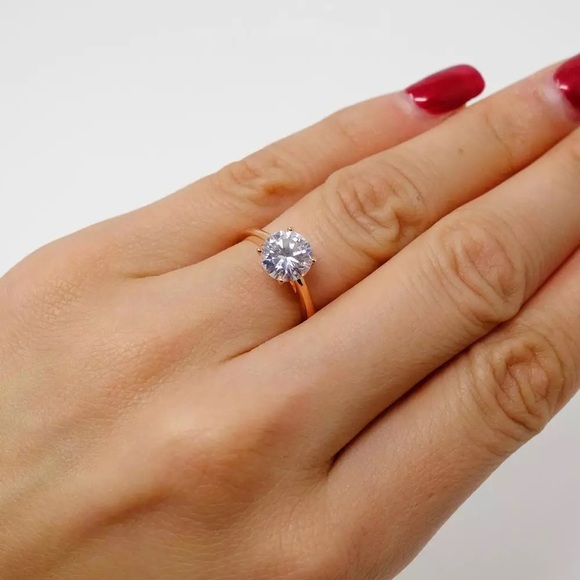 925 sterling Rose ring zirconia wedding ring style - Picture 4 of 5